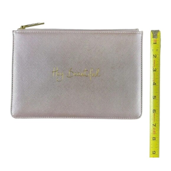 Katie Loxton Make Up Bag  "Hey Beautiful" Monogrammed Purse  Blush Pink Cosmetic - Picture 5 of 6